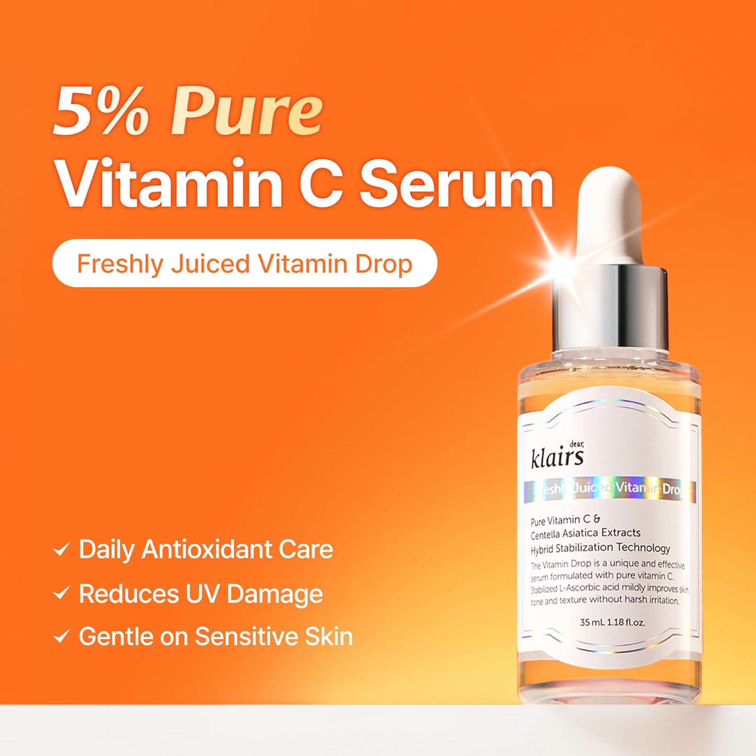 DearKlairs Vitamin C Serum – Korean Brightening Daily Serum for Even Skin Tone & Dark Spot Care